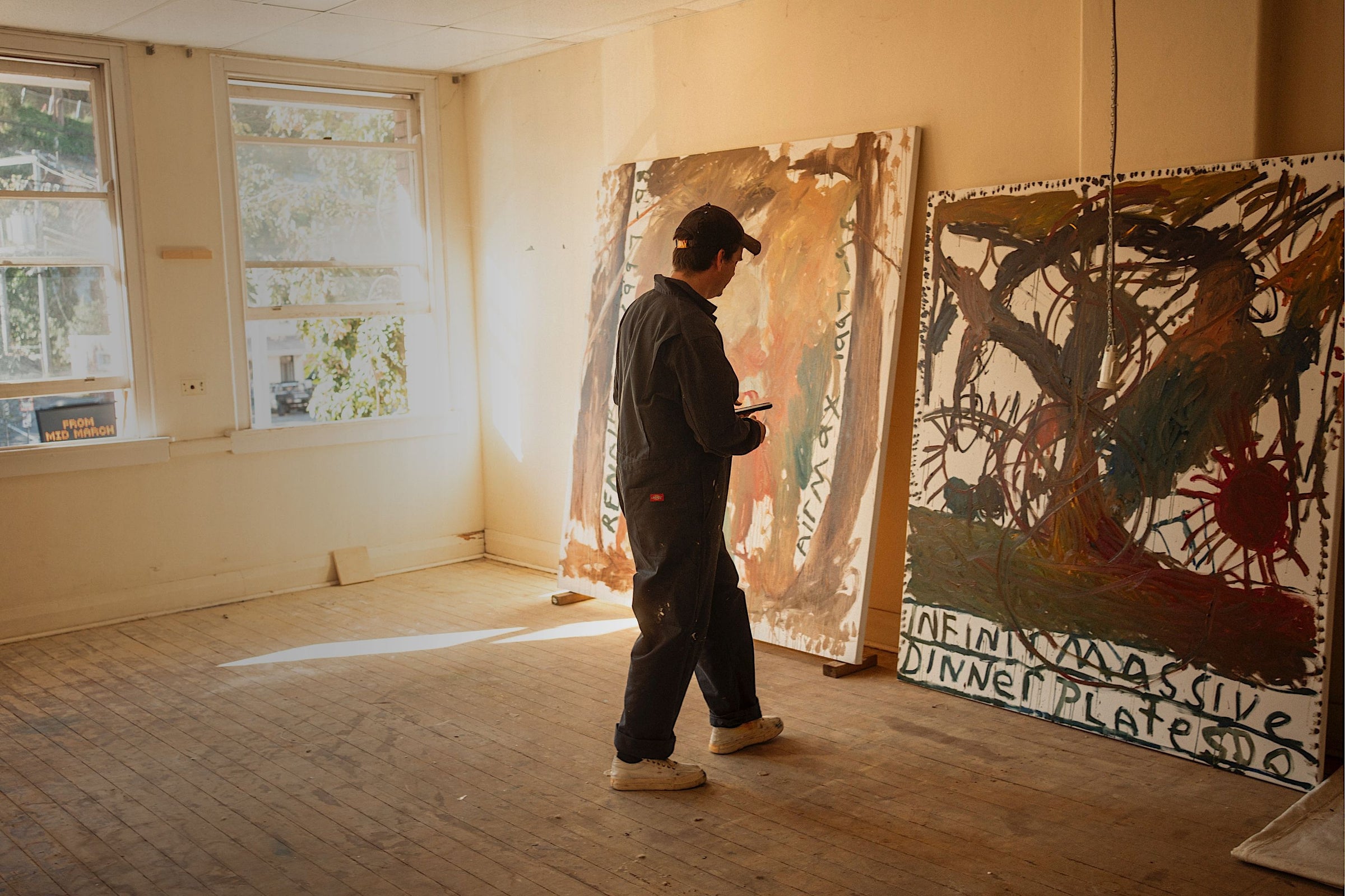 Main banner featuring contemporary Australian artist Darcy McCrae next to a vibrant, expressive oil painting.