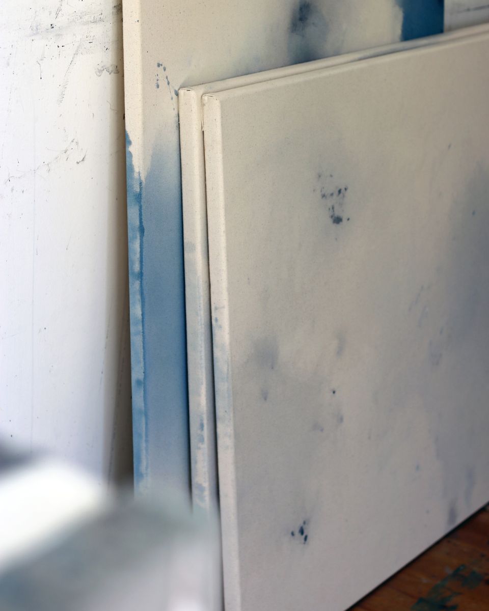 David Hardy reductive landscape paintings close-up detail for the May Drop 2025 at Partnership Editions.