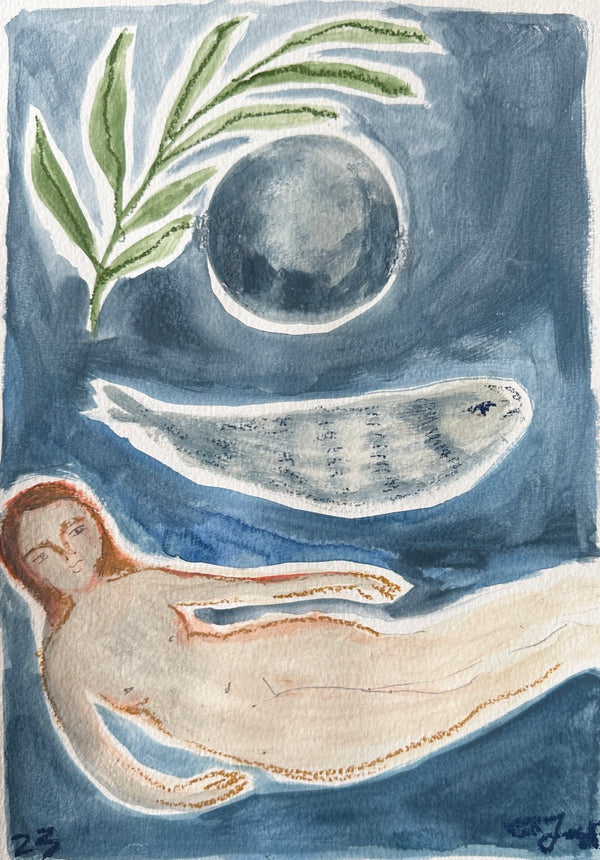 Deep blue moonlight swim