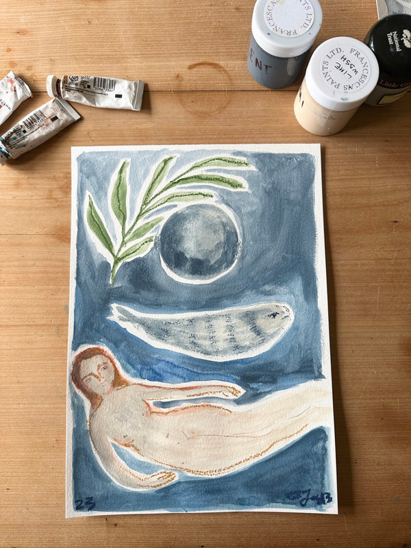 Deep blue moonlight swim