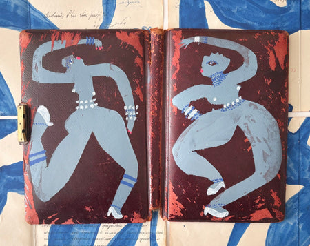 Two blue dancers on Danish journal cover (Framed)