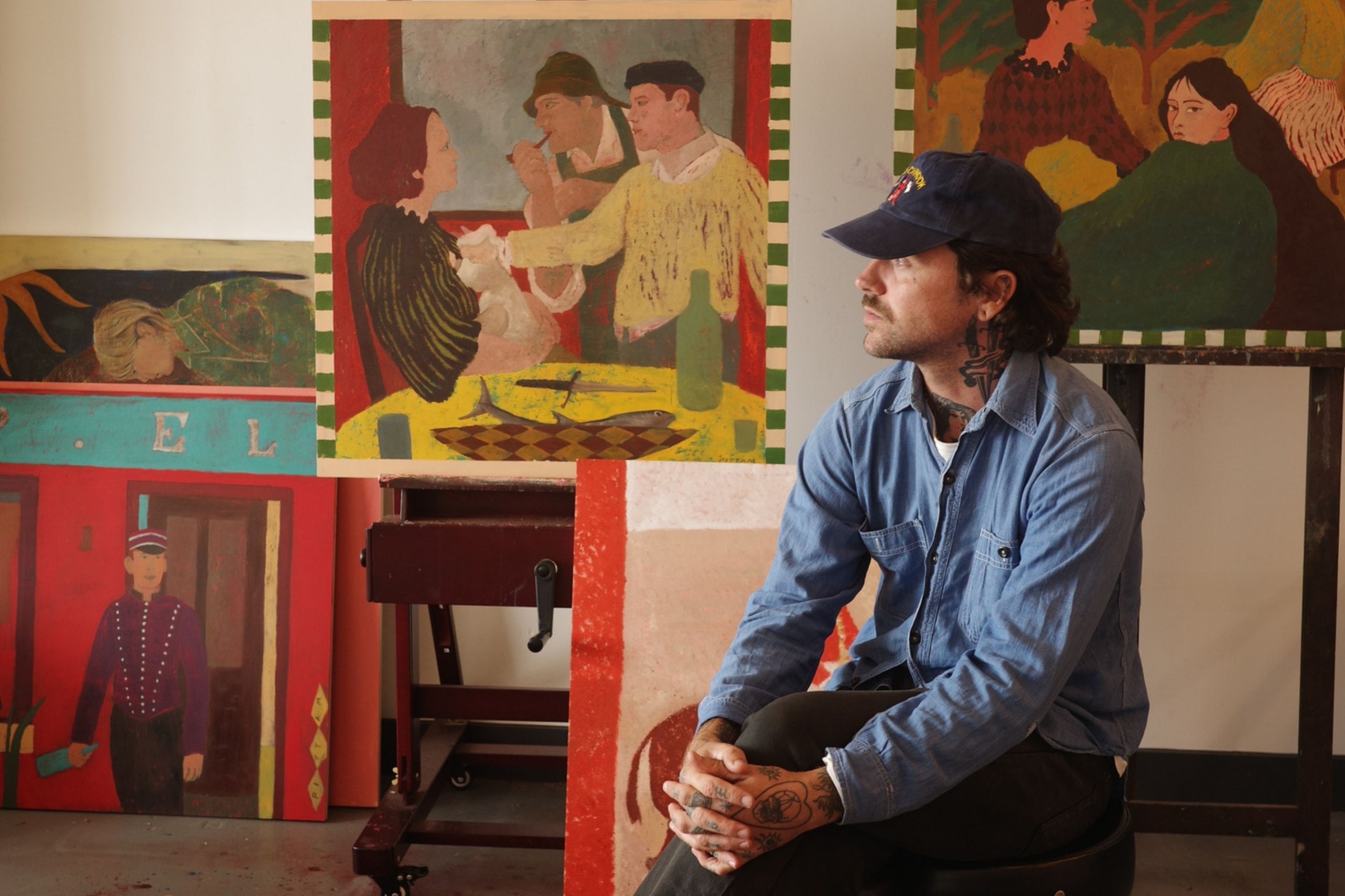 Main banner for Elliot Pittam, artist painting familiar and dreamlike scenes for Partnership Editions.