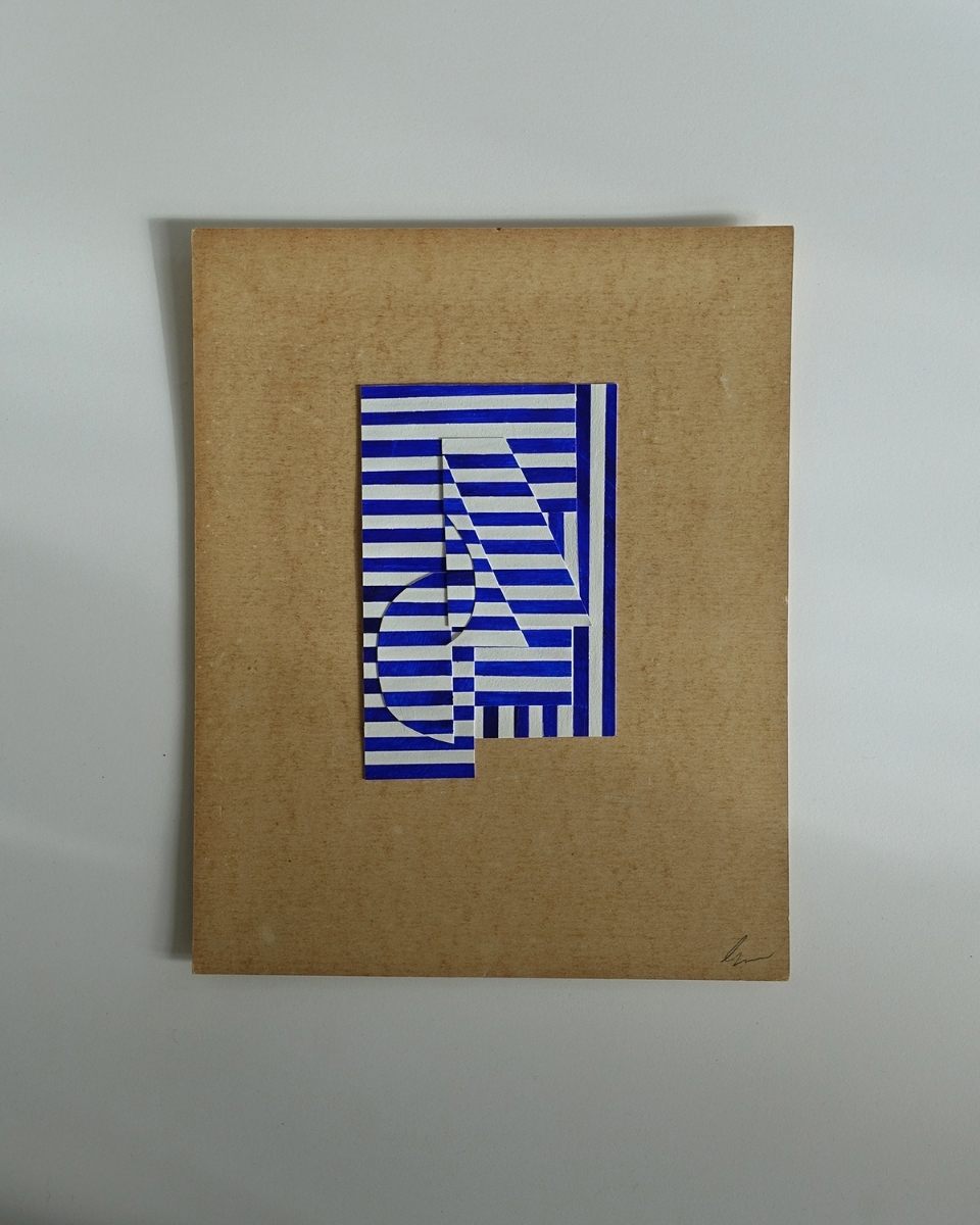 Contemporary paper artwork and geometric collage by Emily Forgot, displayed on a clean white background in her studio for Partnership Editions.