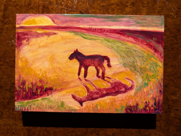 Horse at sunset