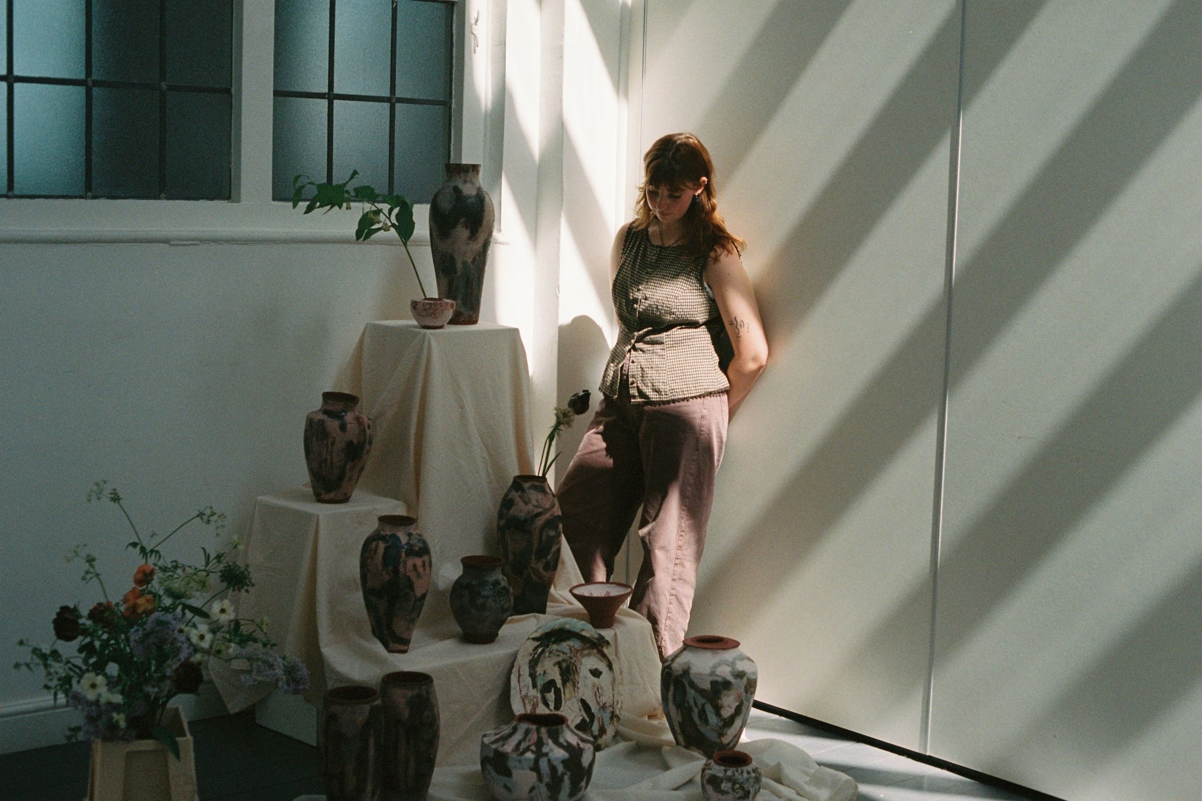 Main banner for Imogen Richards, artist experimenting with intuitive paintings on and with clay for Partnership Editions.