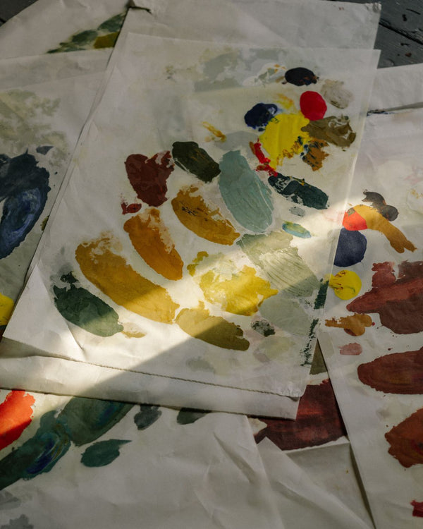 A small thumbnail preview showcasing artist Jay Harper's studio space and paint swatches for the Partnership Editions website footer icon.