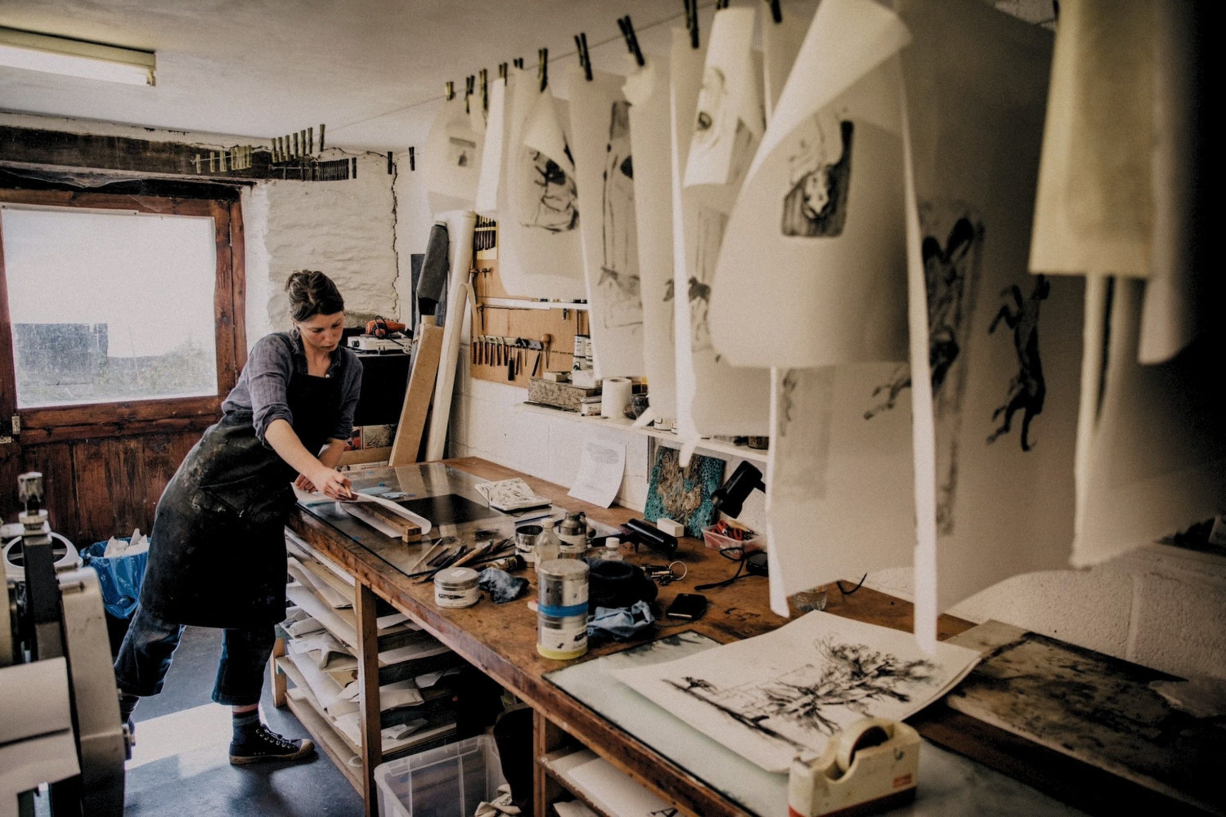 Main banner for Josephine Birch, artist pushing boundaries between drawing and print for Partnership Editions.