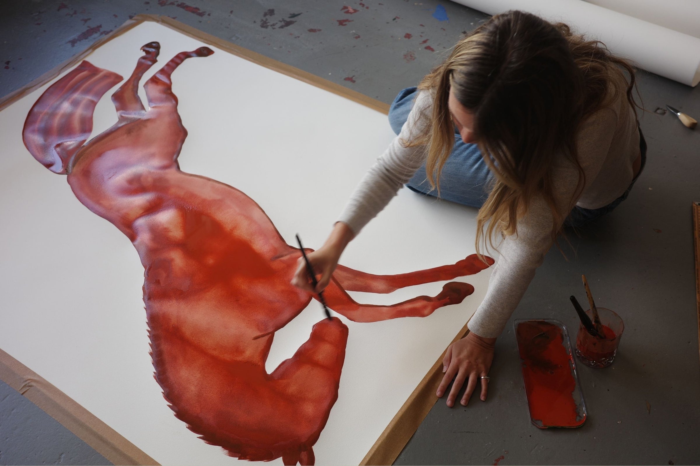 Main banner for Kara Marshall, artist known for her distinctive hand-tufted rugs and watercolor paintings, for Partnership Editions.