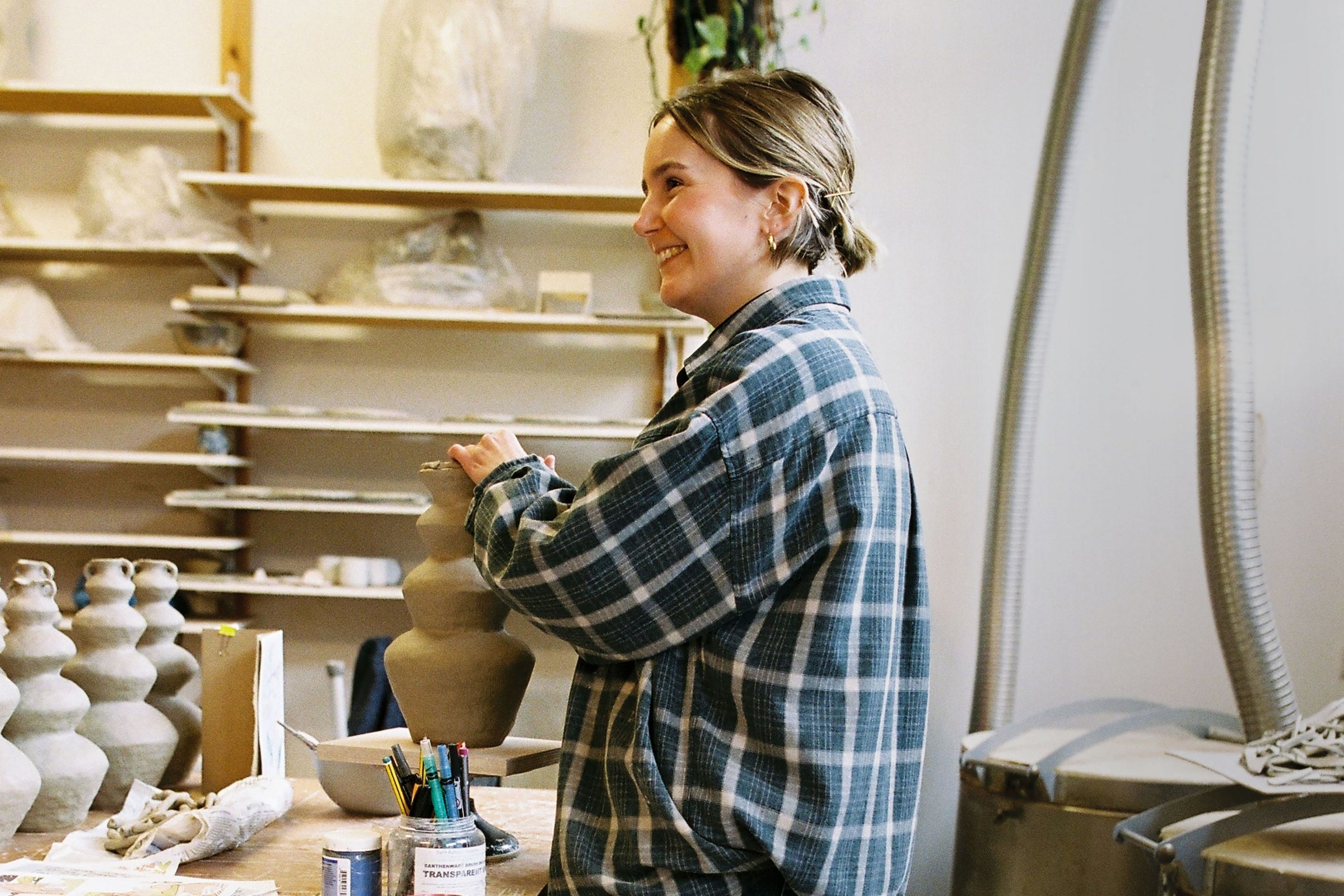 Main banner for Katie Moore, ceramic artist with an ongoing interest in stage sets and landscapes for Partnership Editions.