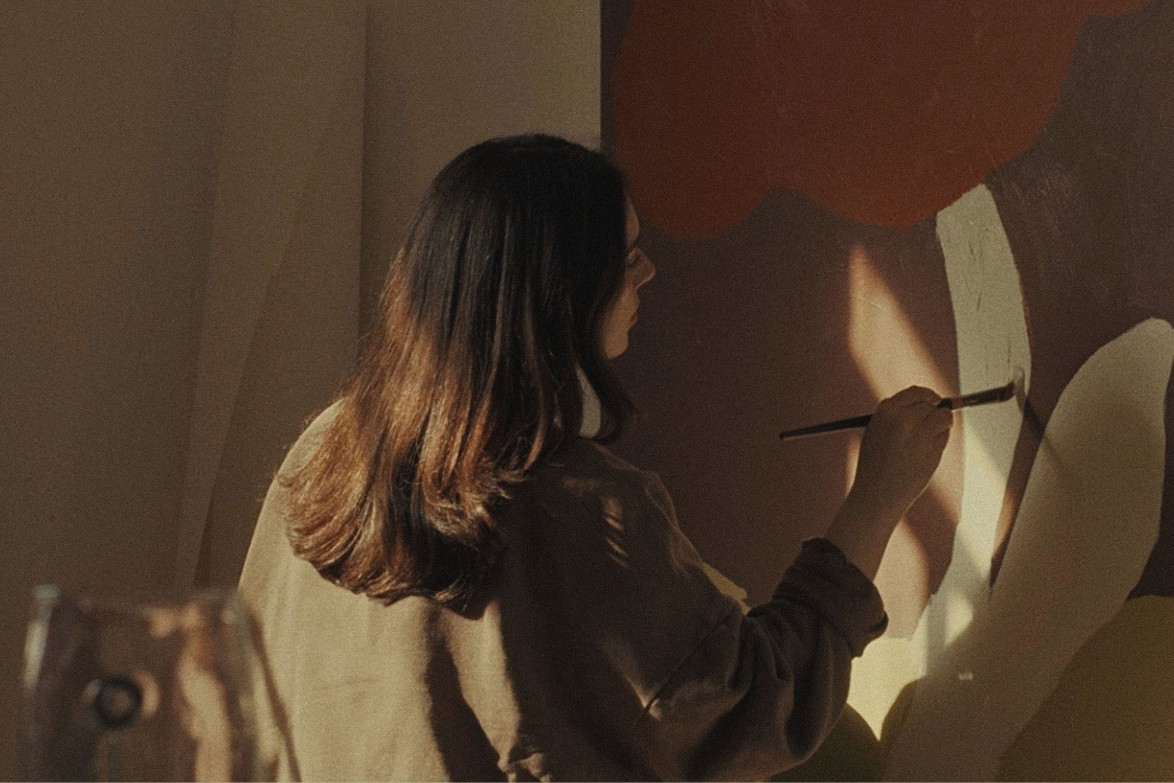 Main banner for Laurie Maun, artist and textile designer exploring abstract forms, texture, and colour for Partnership Editions.