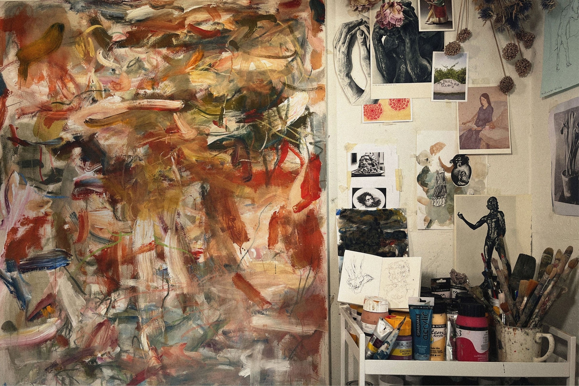 Main banner for Maarten van den Bos, artist taking inspiration from his everyday surroundings predominantly through painting, for Partnership Editions.