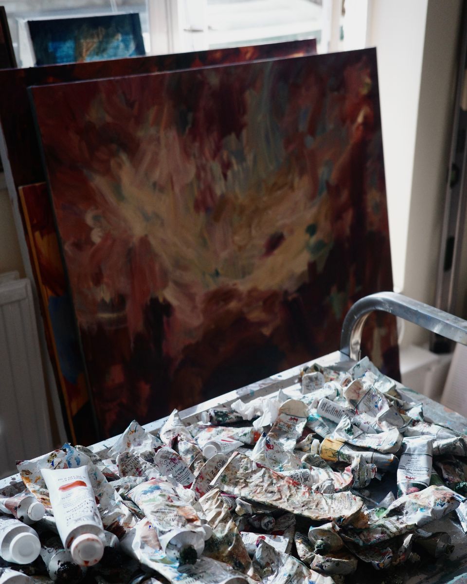 Mary West paint studio detail shot for the March Drop 2026 at Partnership Editions.