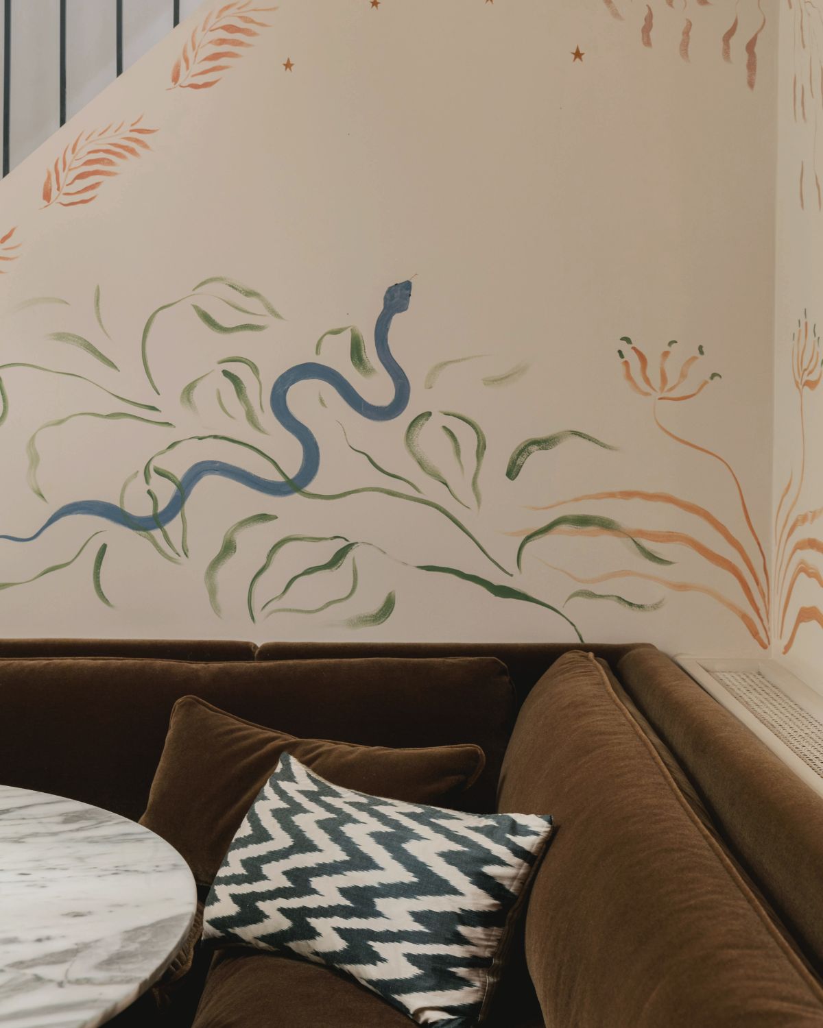 Julianna Byrne painting on a Studio Duggan wall for the Bespoke Commissions section of Partnership Editions Advisory.