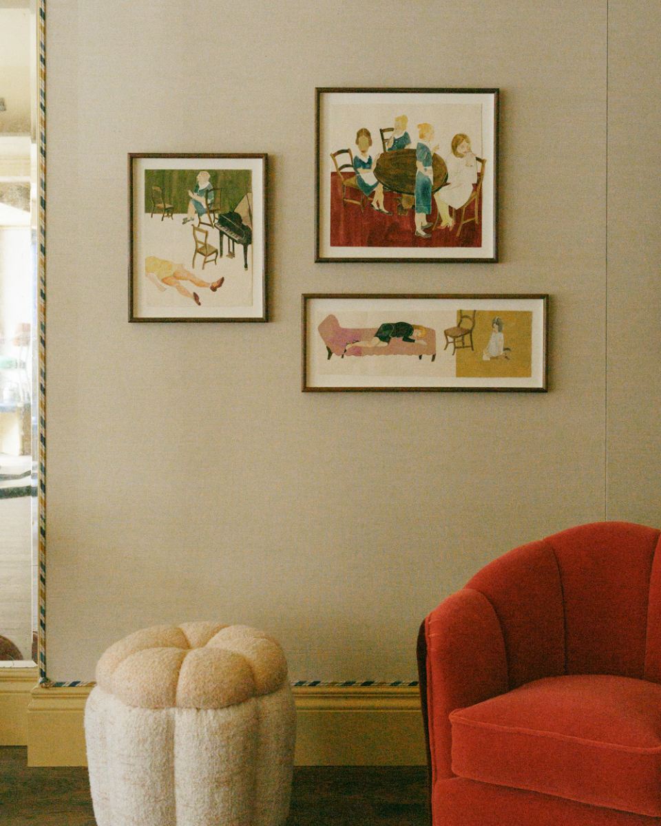 Phoebe Howard artwork in float mounted frames at The Open Call Exhibition for the Framing section of Partnership Editions.