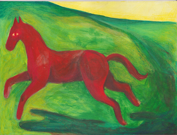 Red horse, running