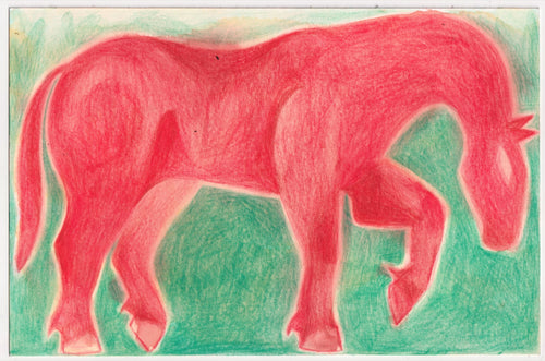 Red horse in silhouette