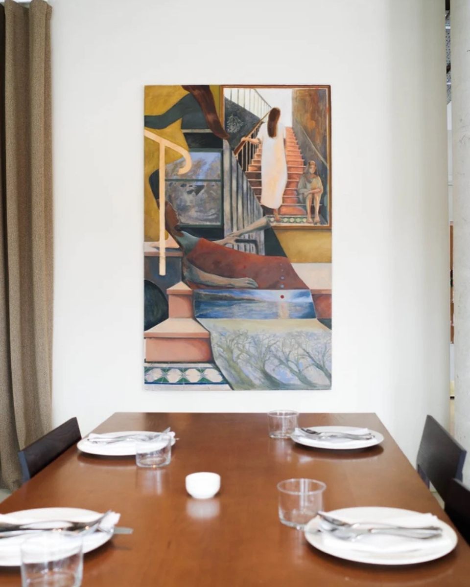 Robyn Packham’s figurative painting mounted at the Canal gallery for 'The Layered' group exhibition curated by Partnership Editions.