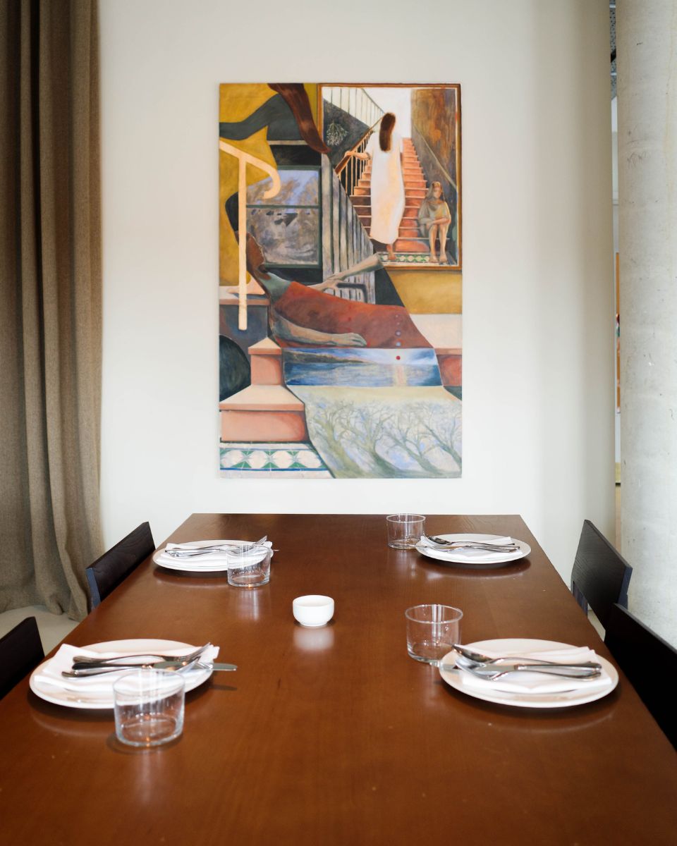 Robyn Packham figurative artwork in situ at Canal for the Layered Exhibition at Partnership Editions.