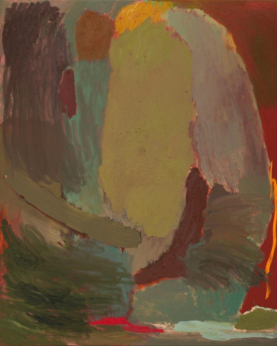 Detail image of 'Night Feed 03' by Sara Winfield for Partnership Editions, showcasing her signature mix of oil sticks and textured layers on canvas.