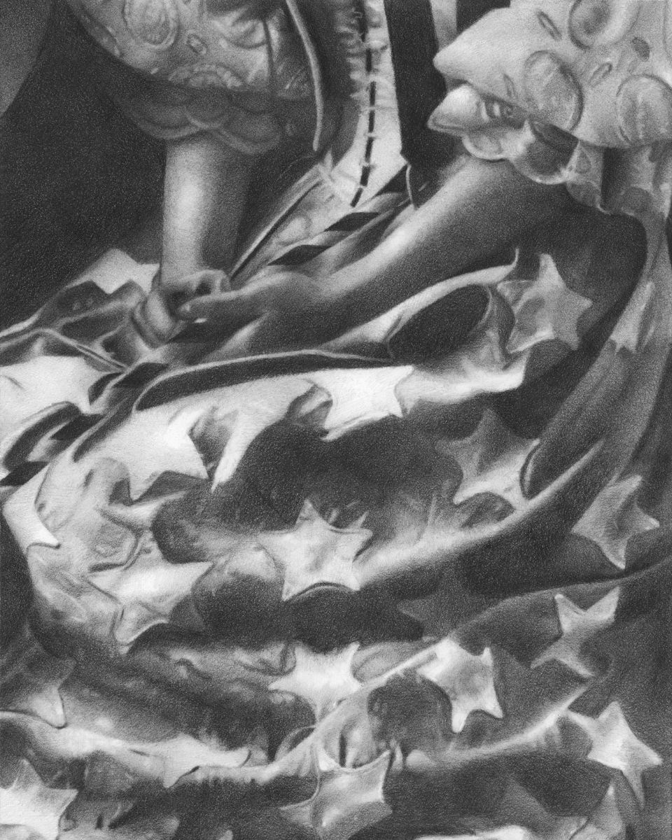 “Unknown 3,” a soft graphite on paper drawing by contemporary fine artist Jo Dumpleton.