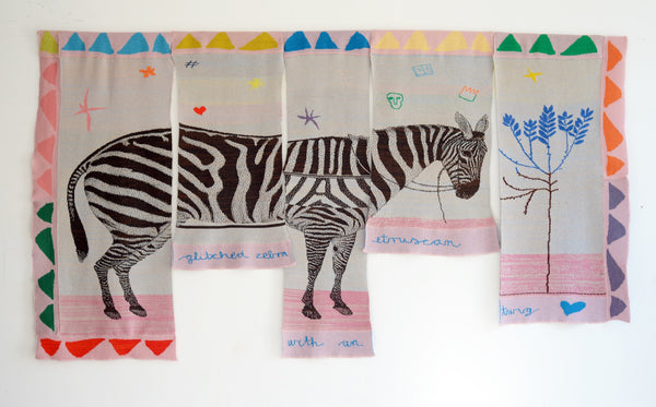 Glitched Zebra with an Etruscan twig