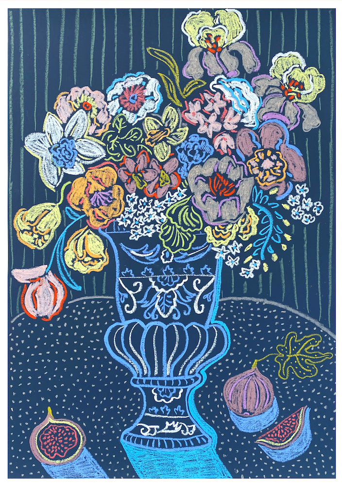 Flowers from Paris at Midnight | Camilla Perkins | Original Artwork | Partnership Editions
