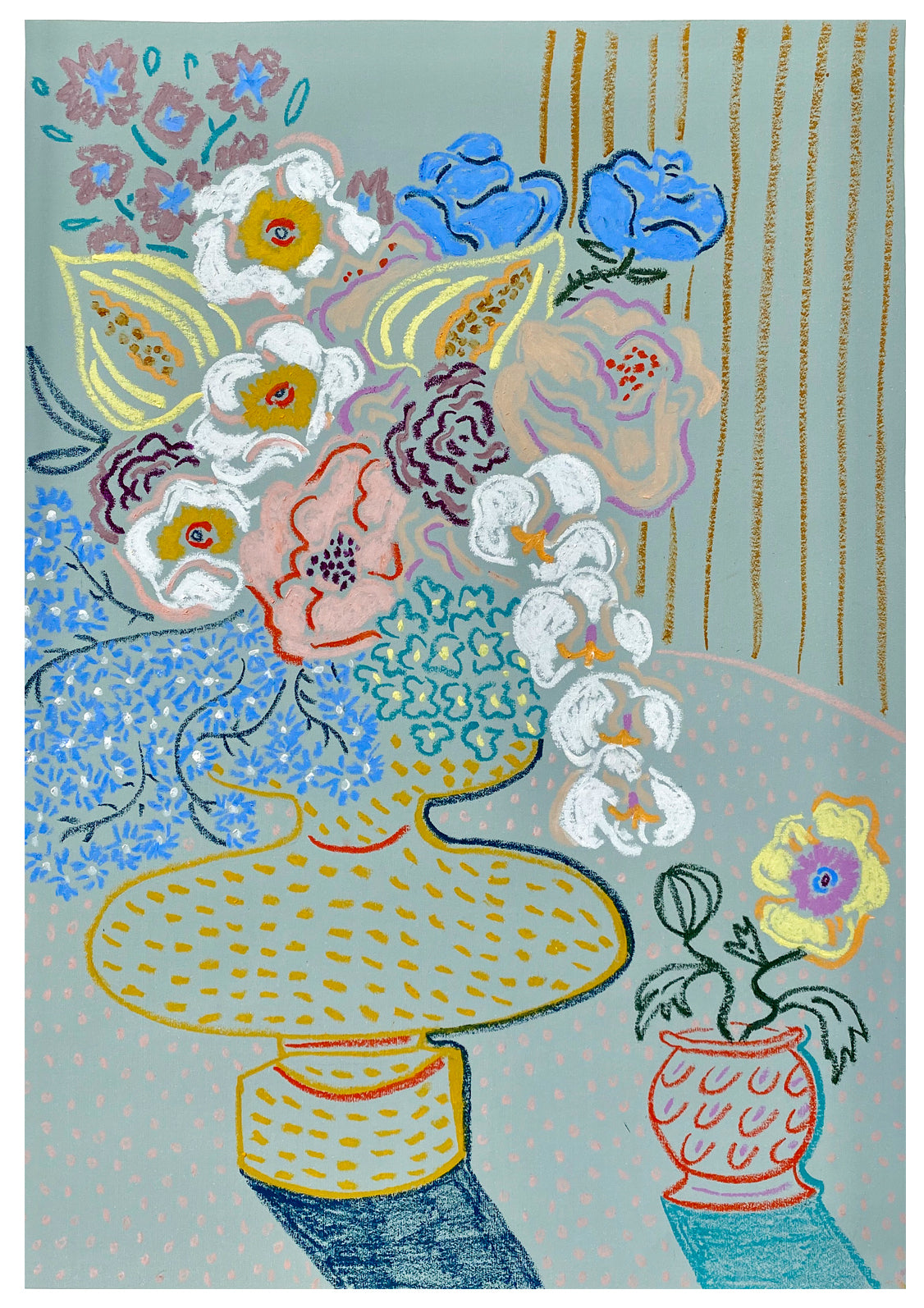 Flowers from Copenhagen | Camilla Perkins | Oil Pastel on Coloured Paper | Partnership Editions