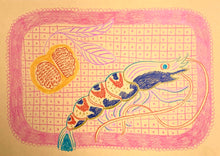 Load image into Gallery viewer, Tiger Prawn Study Peach | Camilla Perkins | Coloured Pencils on Paper | Partnership Editions