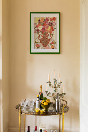 Studio Flowers with Oranges Print
