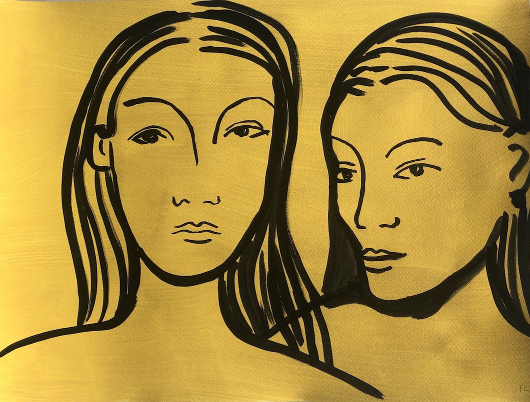 After Gauguin: Two Women | Frances Costelloe | Original Artwork | Partnership Editions