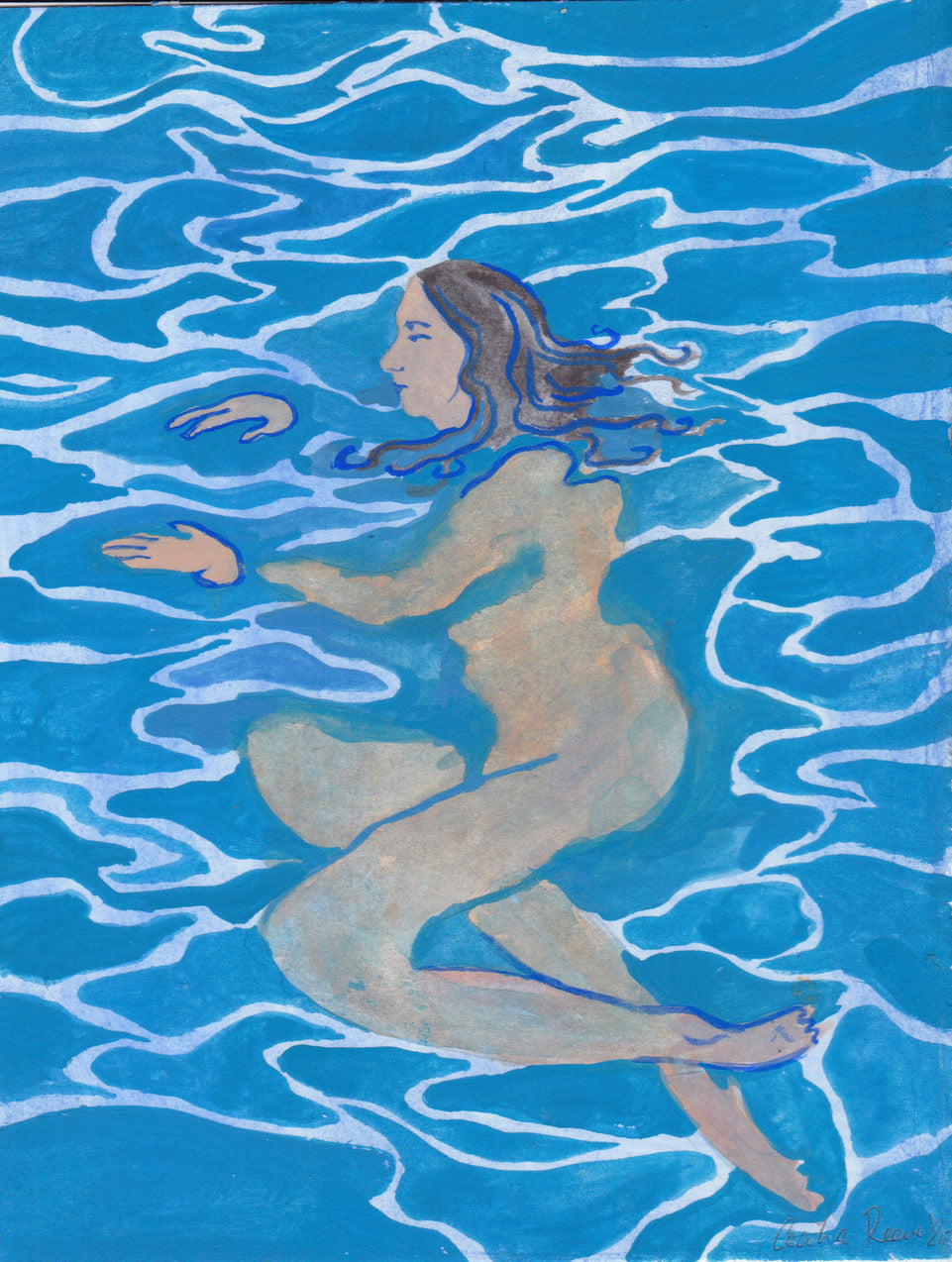 Bather 2 | Cecilia Reeve | Gouache on Paper | Partnership Editions