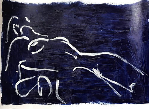 Blue Nude - Lottie Resting 1 | Alexandria Coe | Original Artwork | Partnership Editions