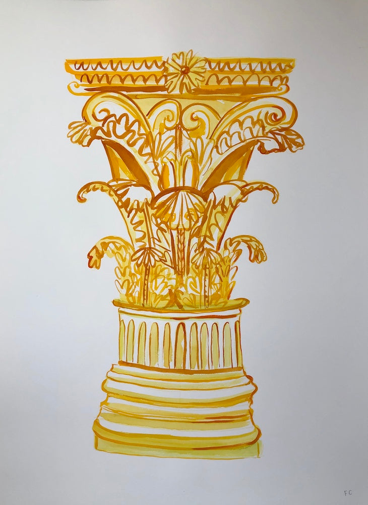 Corinthian Column in Yellow | Frances Costelloe | Original Artwork | Partnership Editions