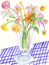 Load image into Gallery viewer, Dahlias on Gingham Table