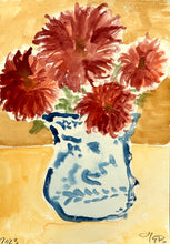 Load image into Gallery viewer, Dahlias In A Blue Vase