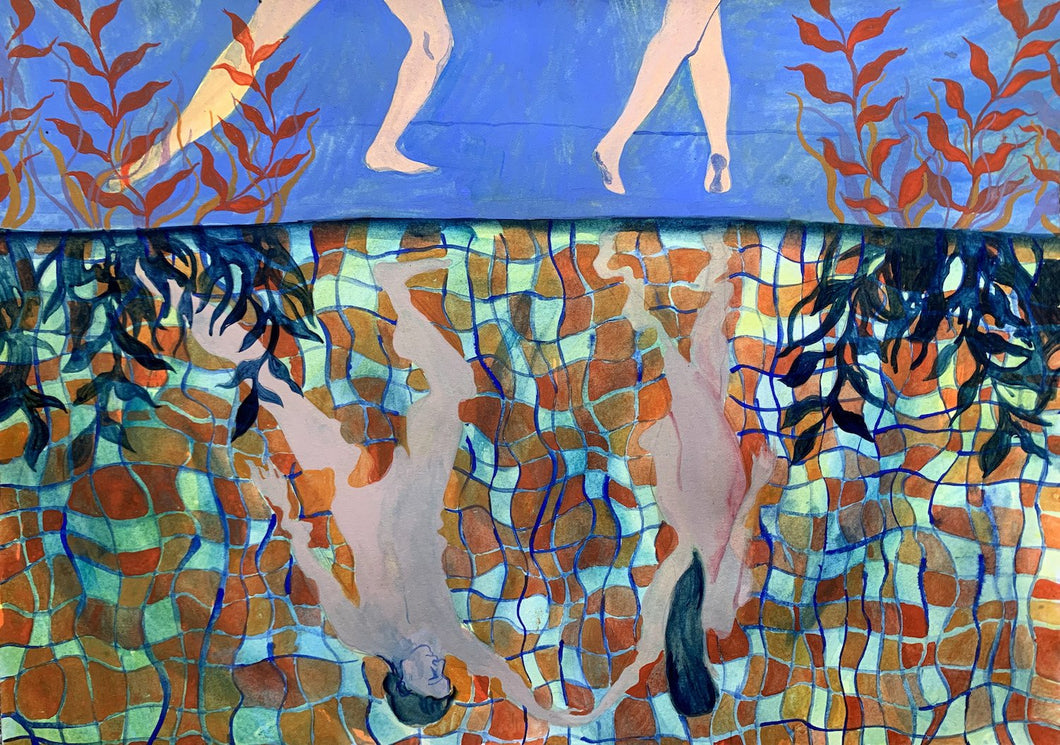 Dancers With Orange Tiles | Cecilia Reeve | Original Artwork | Partnership Editions