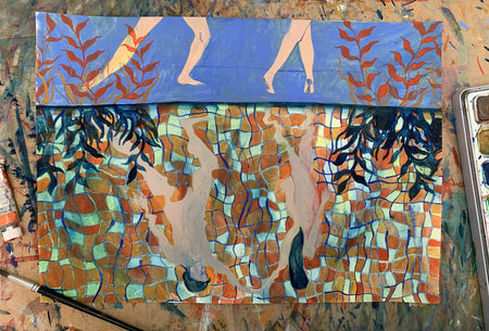 Dancers With Orange Tiles