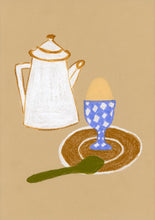 Load image into Gallery viewer, Enamel Jug with Boiled Egg on Brown