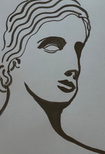 Load image into Gallery viewer, Face of Statue on Blue Paper