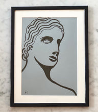 Load image into Gallery viewer, Face of Statue on Blue Paper