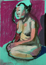 Load image into Gallery viewer, Nude on Turquoise with Pink Wall