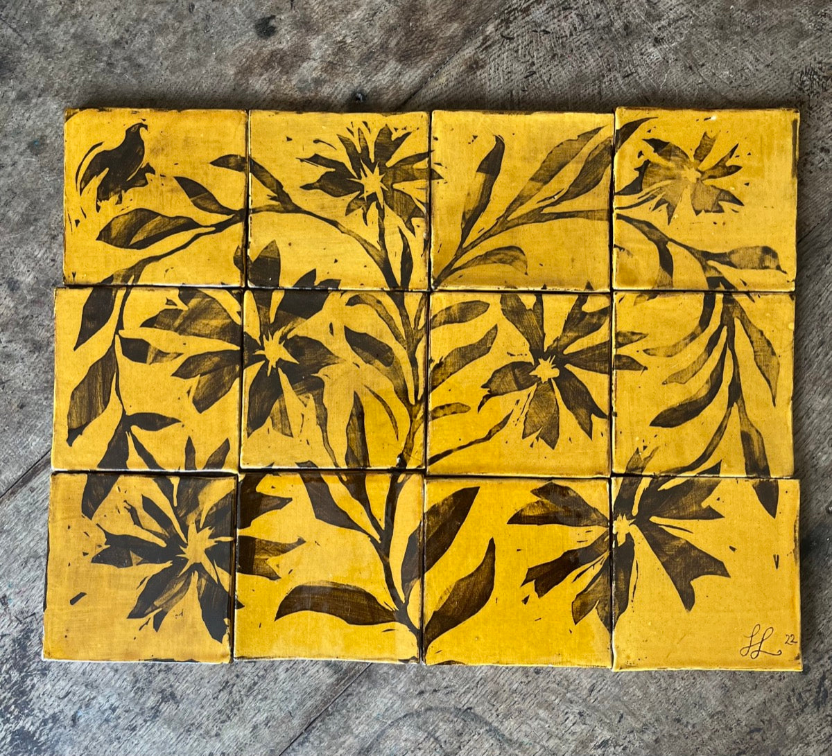 Floral Honey Tile Panel