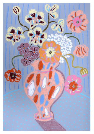 Floral study on Blue (Framed)