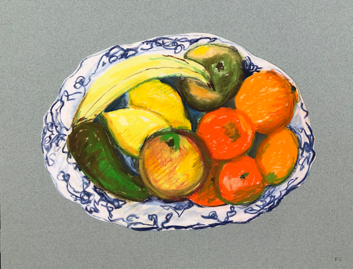 Fruit on floral platter | Frances Costelloe | Original Artwork | Partnership Editions