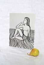 Load image into Gallery viewer, Girl Sitting on Stripes