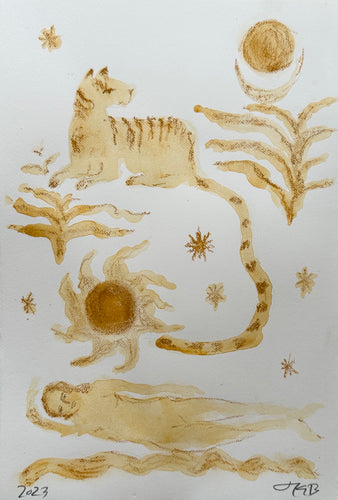 Golden Star Goddess And Tiger