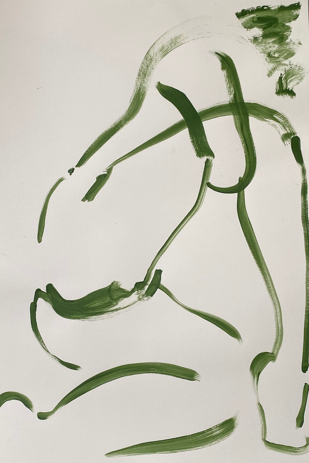 Green Nude 3 | Alexandria Coe | Acrylic on Paper | Partnership Editions