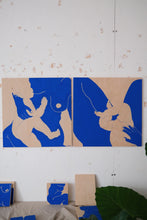 Load image into Gallery viewer, Original Artwork | Figurative, Blue, Wood Panel, Winter Drop, Laxmi Hussain 