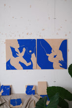 Load image into Gallery viewer, Original Artwork | Figurative, Blue, Wood Panel, Winter Drop, Laxmi Hussain 