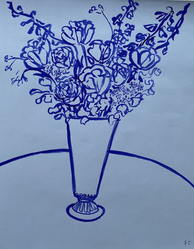 Hatty's wedding flowers in blue | Frances Costelloe | Original Artwork | Partnership Editions